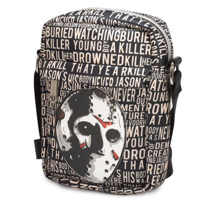 Women's Crossbody Wallet - Friday the 13th Jason Mask with Quotes Collage - MEGA POP COMICS 