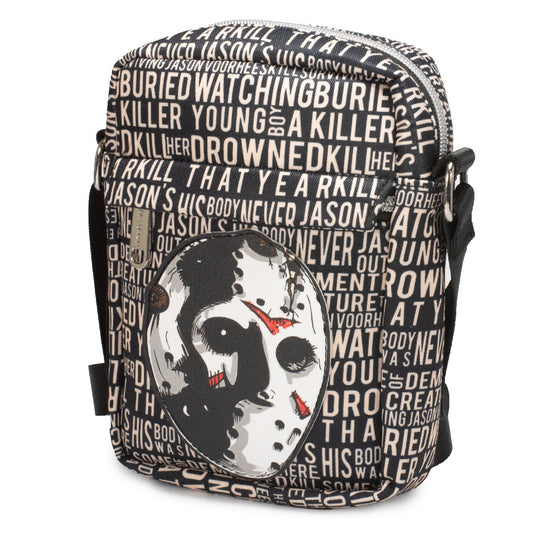 Women's Crossbody Wallet - Friday the 13th Jason Mask with Quotes Collage - MEGA POP COMICS 