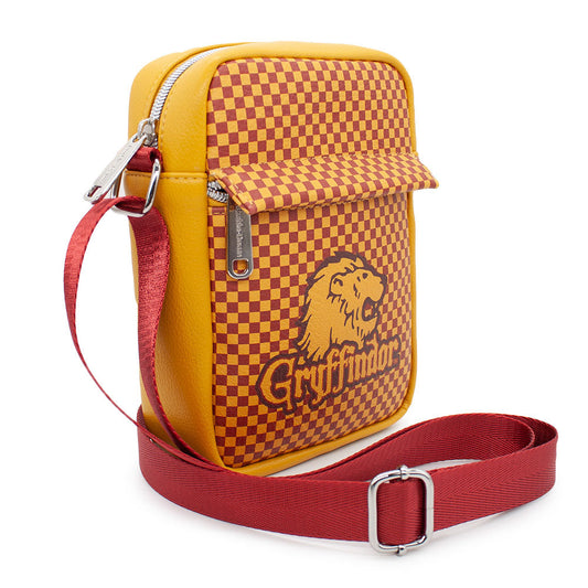 Women's Crossbody Wallet - Harry Potter GRYFFINDOR Lion Icon Checker Golden Yellow Red - MEGA POP COMICS 