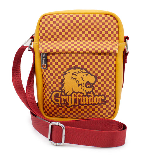 Women's Crossbody Wallet - Harry Potter GRYFFINDOR Lion Icon Checker Golden Yellow Red - MEGA POP COMICS 