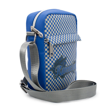Women's Crossbody Wallet - Harry Potter RAVENCLAW Eagle Icon Checker Blue Gray - MEGA POP COMICS 