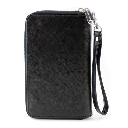 PU Zip Around Wallet Rectangle - FRIDAY THE 13TH Jason Crystal Lake Cabin Silhouette Movie Pose - MEGA POP COMICS 
