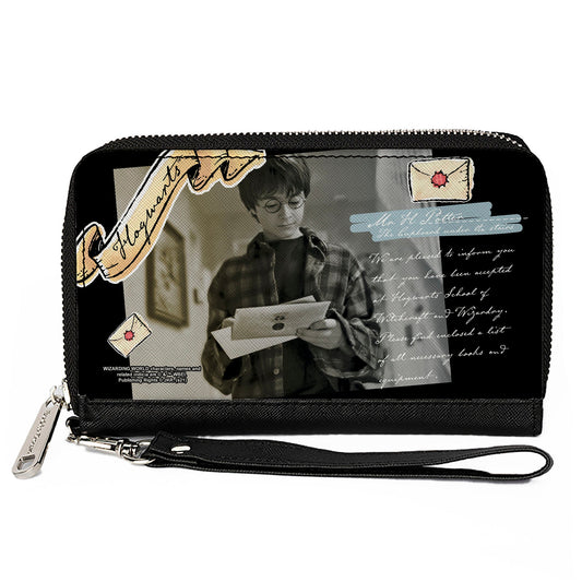 Women's PU Zip Around Wallet Rectangle - Harry Potter Hogwarts Acceptance Letter Pose Collage - MEGA POP COMICS 