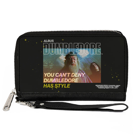 Women's PU Zip Around Wallet Rectangle - Harry Potter YOU CANT DENY DUMBLEDORE HAS STYLE with Snape Pose - MEGA POP COMICS 