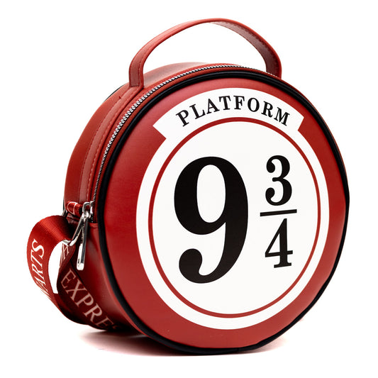 Harry Potter Bag, Round, Harry Potter Platform 9 3/4 Sign Replica, Red, Vegan Leather - MEGA POP COMICS 