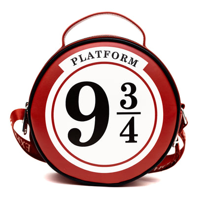 Harry Potter Bag, Round, Harry Potter Platform 9 3/4 Sign Replica, Red, Vegan Leather - MEGA POP COMICS 