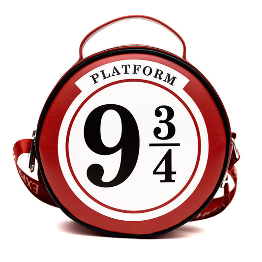 Harry Potter Bag, Round, Harry Potter Platform 9 3/4 Sign Replica, Red, Vegan Leather - MEGA POP COMICS 