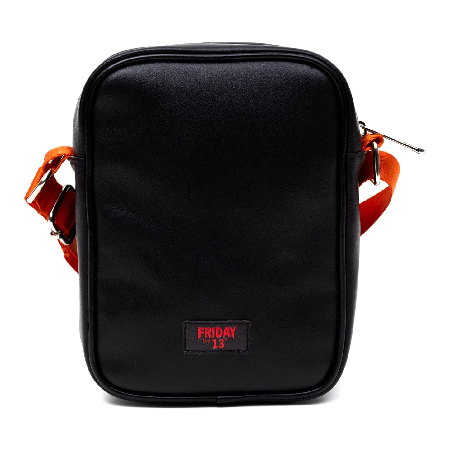 Horror Movies Vegan Leather Cross Body Backpack for Men and Women with Adjustable Strap, Friday the 13th Jason Hockey Mask Quotes Typography Black - MEGA POP COMICS 