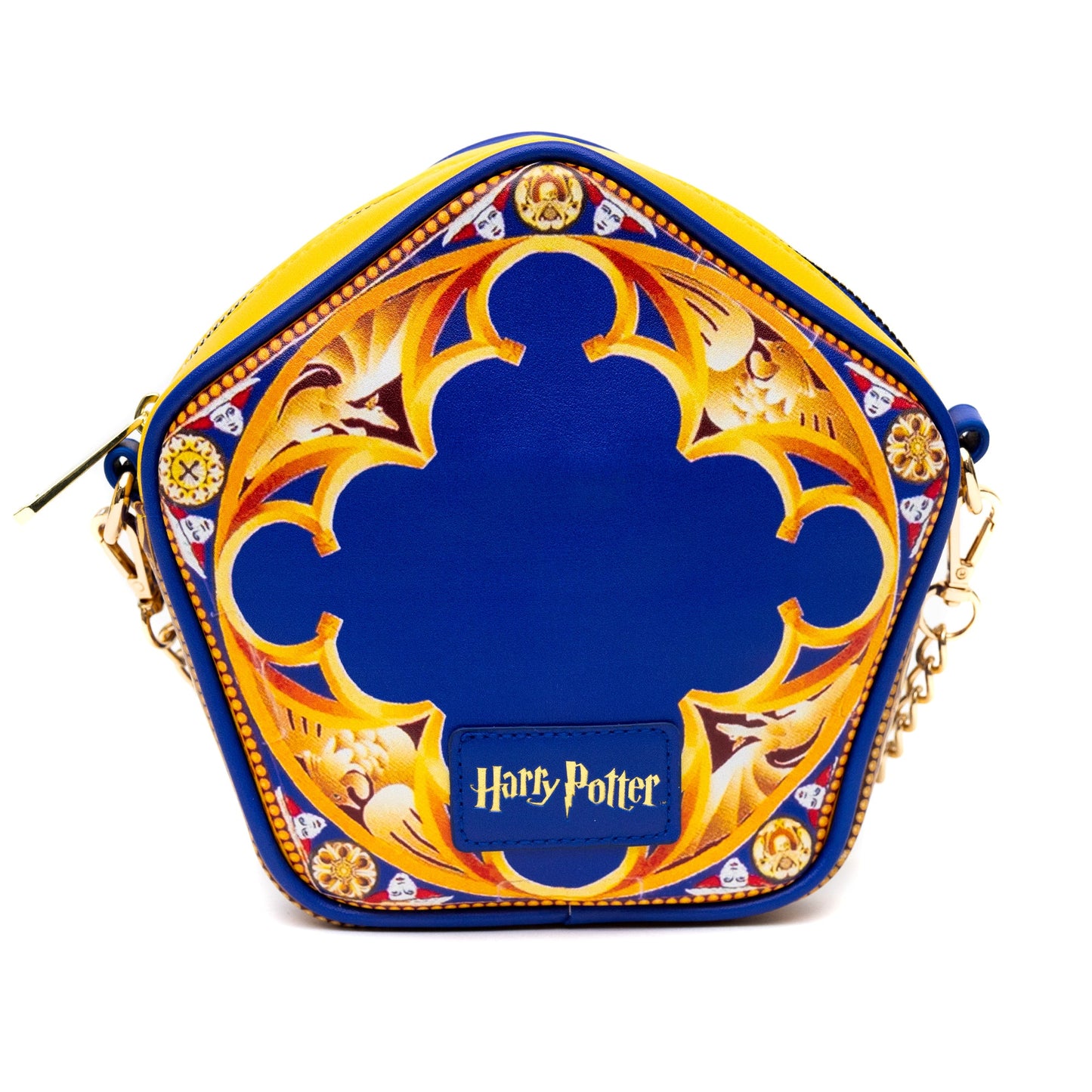 Harry Potter Bag, Crossbody, Figural, Chocolate Frog Candy Box Replica Debossed Gold, Blue, Vegan Leather - MEGA POP COMICS 