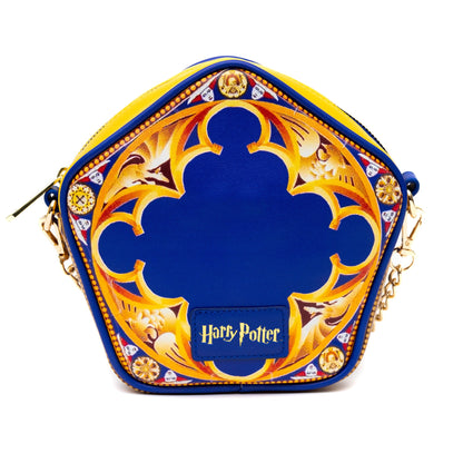 Harry Potter Bag, Crossbody, Figural, Chocolate Frog Candy Box Replica Debossed Gold, Blue, Vegan Leather - MEGA POP COMICS 