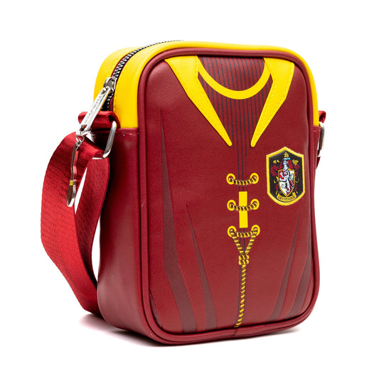 The Wizarding World of Harry Potter Vegan Leather Crossbody Bag with Adjustable Straps, Hogwarts Gryffindor Quidditch Uniform - MEGA POP COMICS 