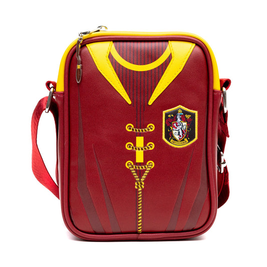 The Wizarding World of Harry Potter Vegan Leather Crossbody Bag with Adjustable Straps, Hogwarts Gryffindor Quidditch Uniform - MEGA POP COMICS 