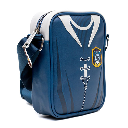 The Wizarding World of Harry Potter Vegan Leather Crossbody Bag with Adjustable Straps, Hogwarts Ravenclaw Quidditch Uniform Blue - MEGA POP COMICS 