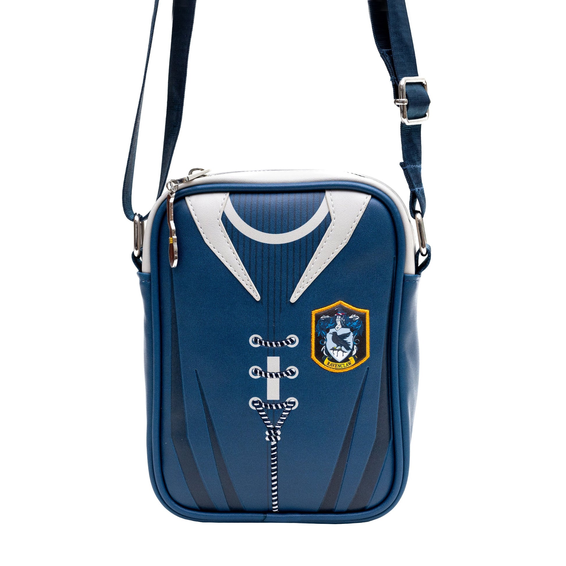 The Wizarding World of Harry Potter Vegan Leather Crossbody Bag with Adjustable Straps, Hogwarts Ravenclaw Quidditch Uniform Blue - MEGA POP COMICS 