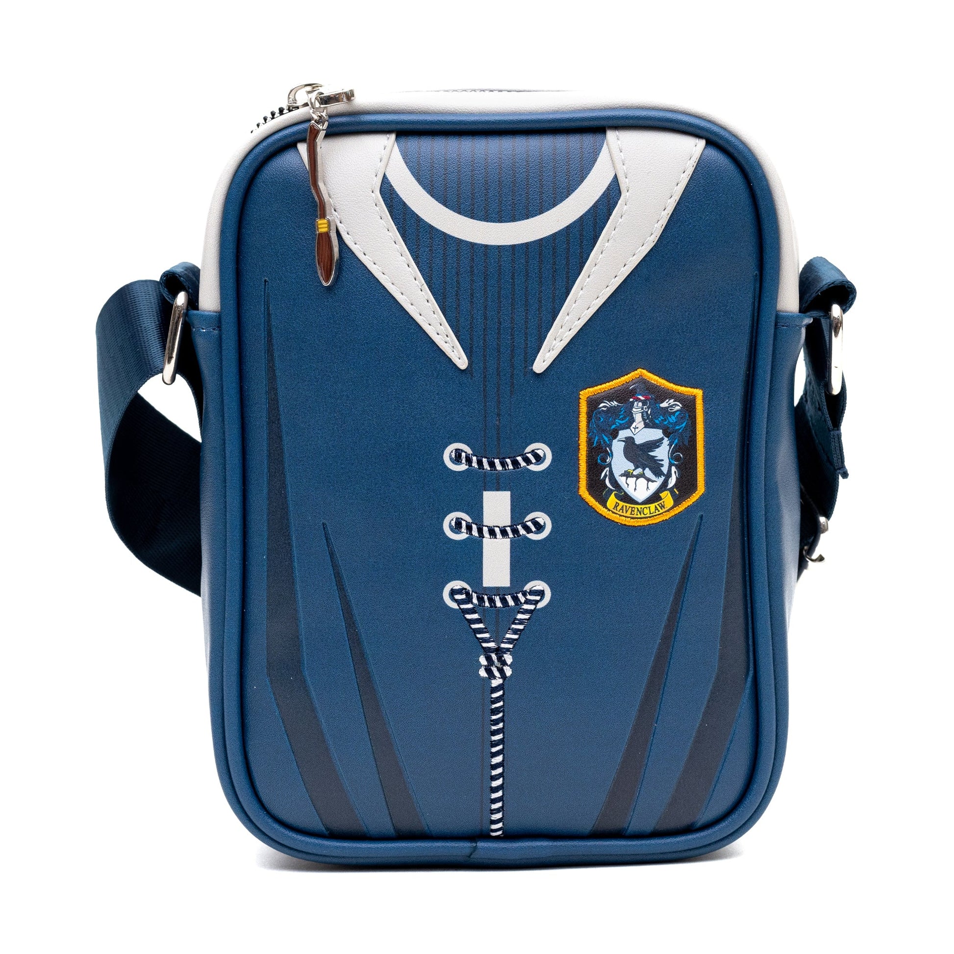The Wizarding World of Harry Potter Vegan Leather Crossbody Bag with Adjustable Straps, Hogwarts Ravenclaw Quidditch Uniform Blue - MEGA POP COMICS 