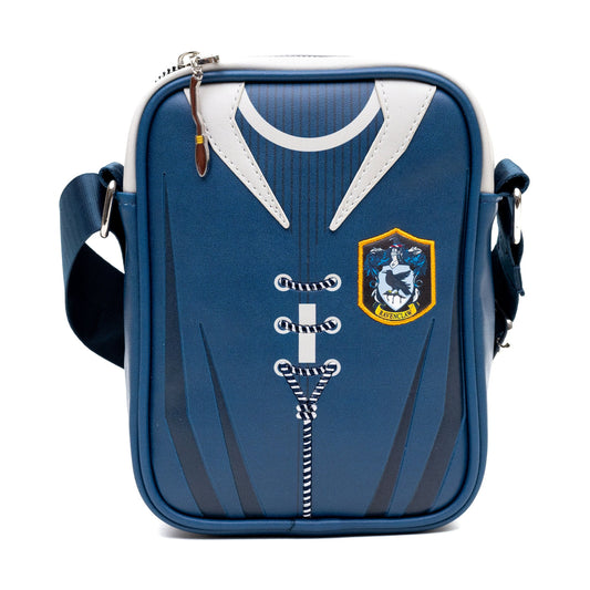 The Wizarding World of Harry Potter Vegan Leather Crossbody Bag with Adjustable Straps, Hogwarts Ravenclaw Quidditch Uniform Blue - MEGA POP COMICS 