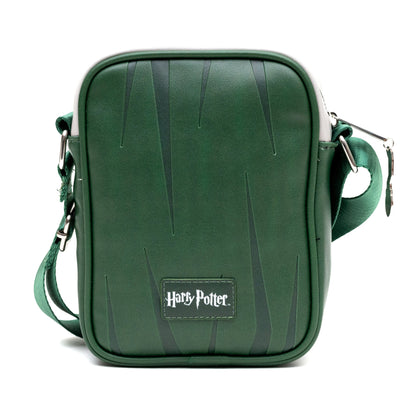 The Wizarding World of Harry Potter Vegan Leather Crossbody Bag with Adjustable Straps, Hogwarts Slytherin Quidditch Uniform Green - MEGA POP COMICS 