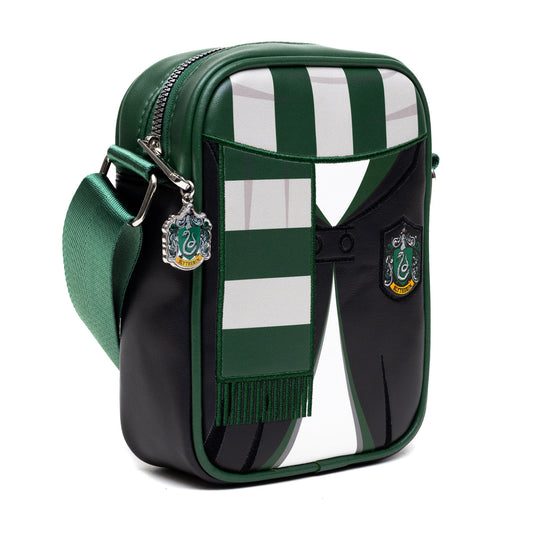 The Wizarding World of Harry Potter Bag, Cross Body, Harry Potter Hogwarts School Slytherin Uniform Embroidered, Vegan Leather - MEGA POP COMICS 