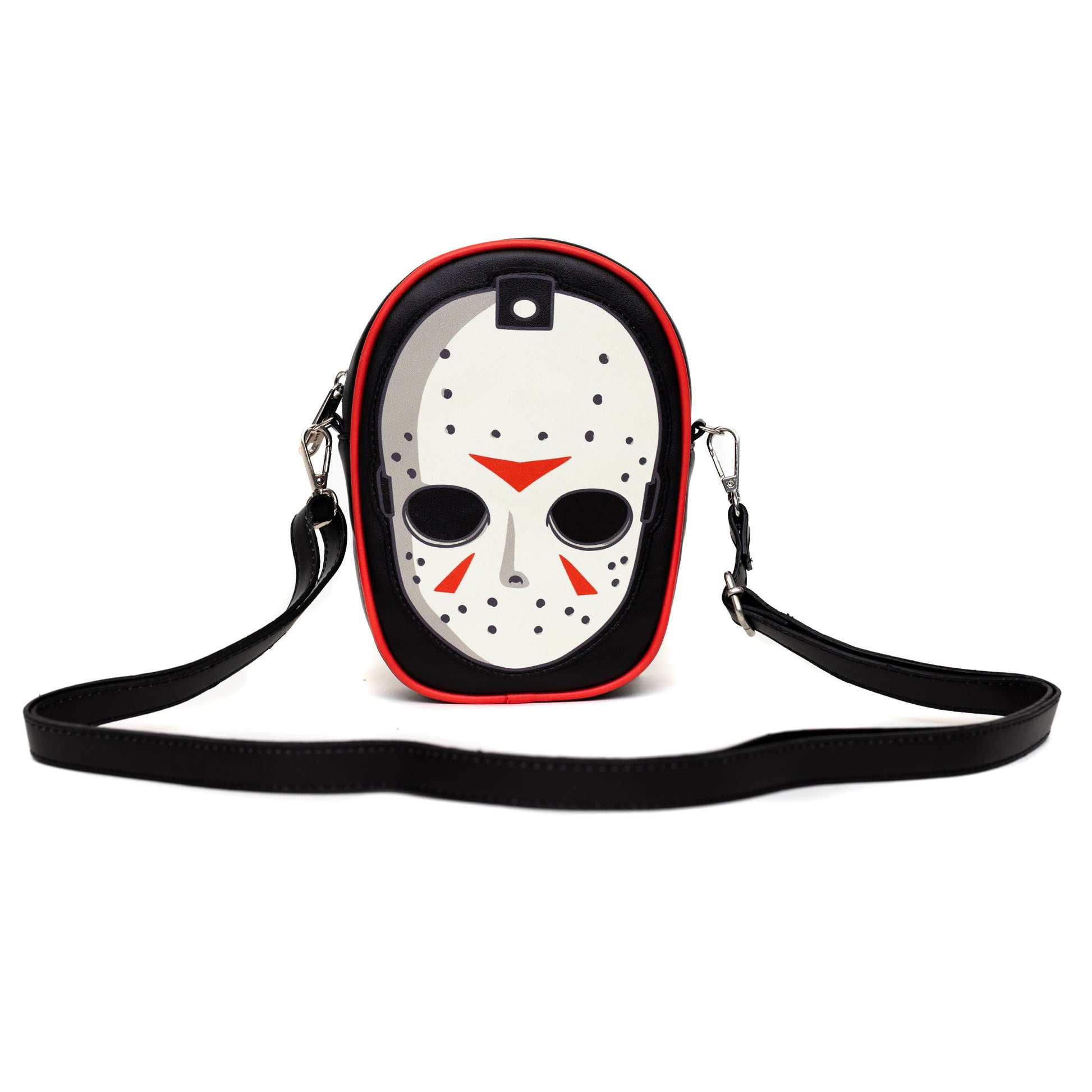 Warner Bros. Horror Movies Bag, Cross Body, Friday The 13th Jason Hockey Mask Applique, Vegan Leather - MEGA POP COMICS 