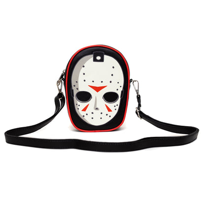 Warner Bros. Horror Movies Bag, Cross Body, Friday The 13th Jason Hockey Mask Applique, Vegan Leather - MEGA POP COMICS 