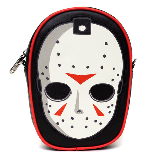 Warner Bros. Horror Movies Bag, Cross Body, Friday The 13th Jason Hockey Mask Applique, Vegan Leather - MEGA POP COMICS 