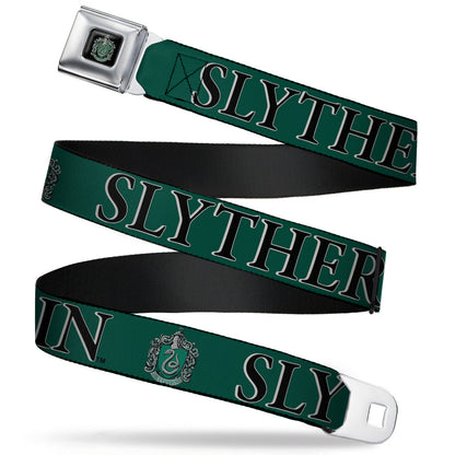 Slytherin Crest Full Color Seatbelt Belt - Harry Potter SLYTHERIN & Crest Green/Black Webbing - MEGA POP COMICS 