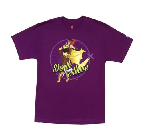 Batgirl Bombshell Batman Death From Above DC Comics Adult T-Shirt - MEGA POP COMICS 