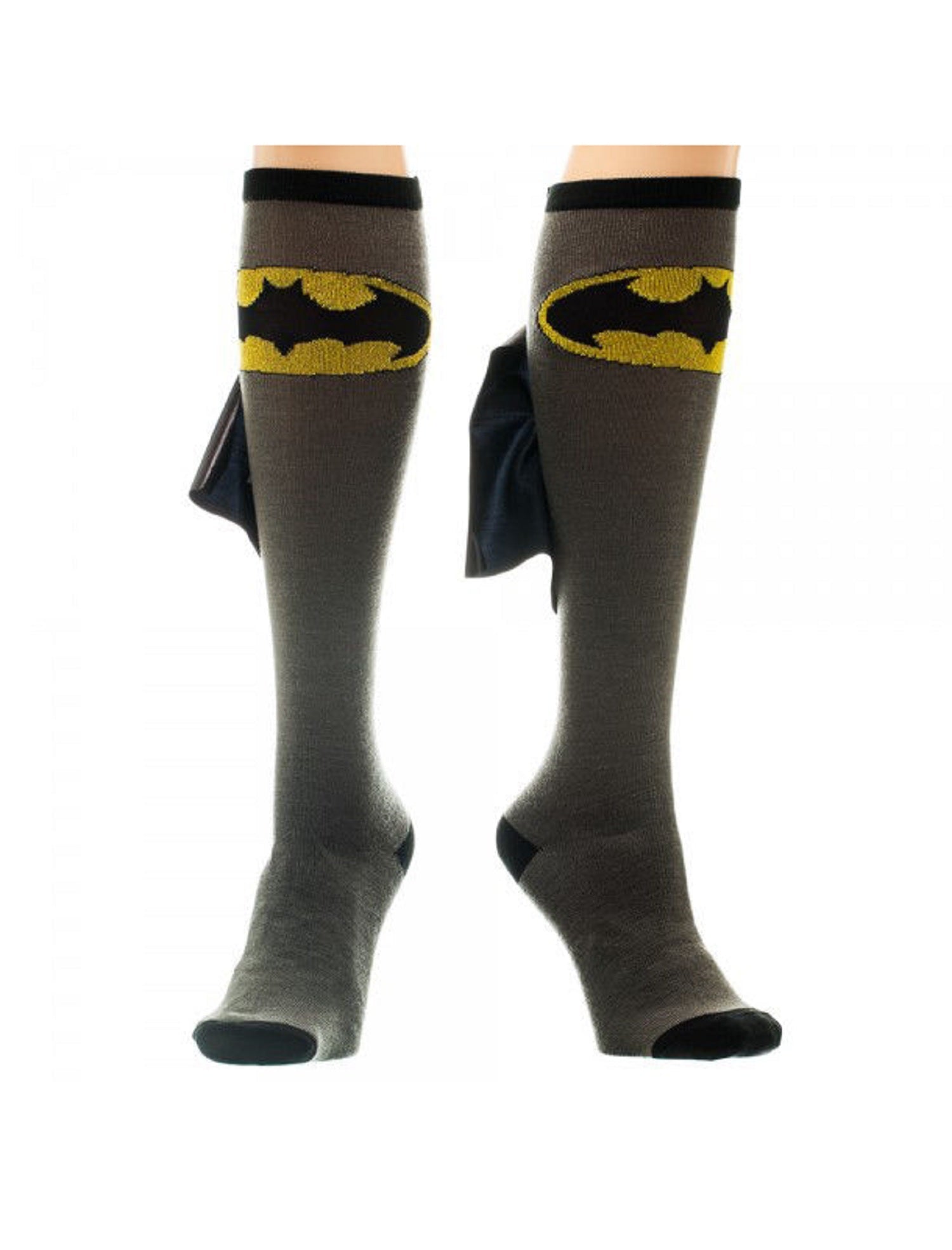 Batman Logo Symbol DC Comics Knee High Socks With Cape - MEGA POP COMICS 