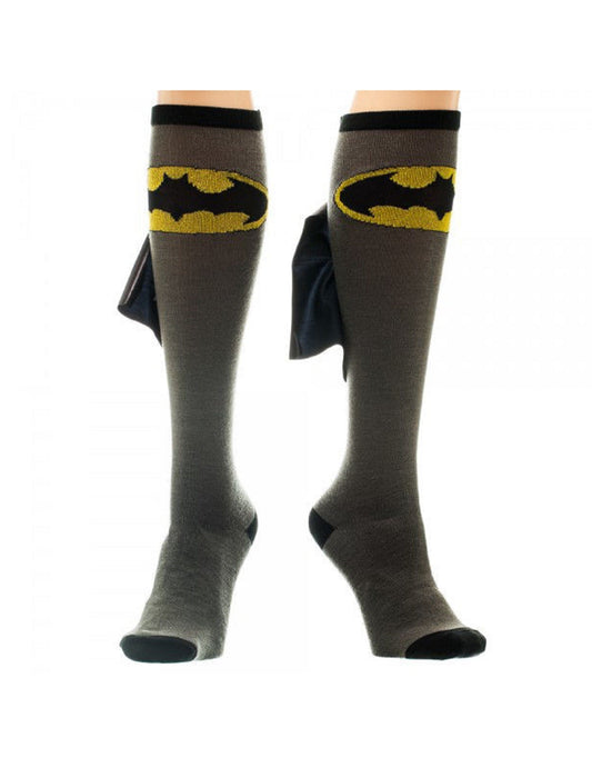 Batman Logo Symbol DC Comics Knee High Socks With Cape - MEGA POP COMICS 