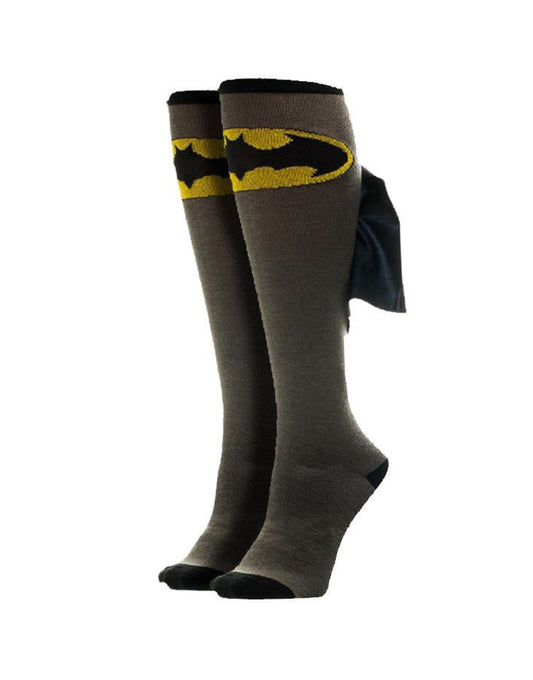Batman Logo Symbol DC Comics Knee High Socks With Cape - MEGA POP COMICS 