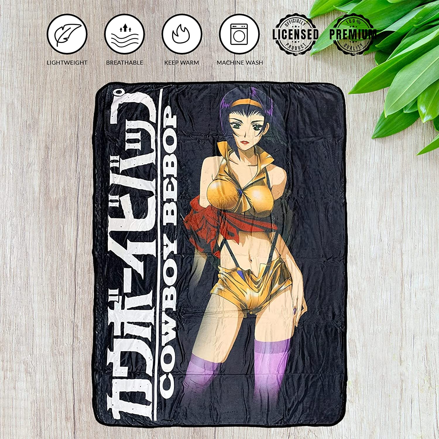 Cowboy Bebop Faye Valentine Standing Fleece Throw Soft Lightweight Blanket 45x60 Inches - MEGA POP COMICS 