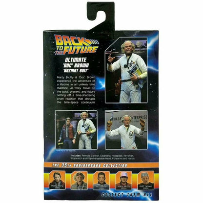 NECA Back to the Future 7" Scale Action Figure - Ultimate Doc Brown (1985 "Hazmat Suit") - MEGA POP COMICS 