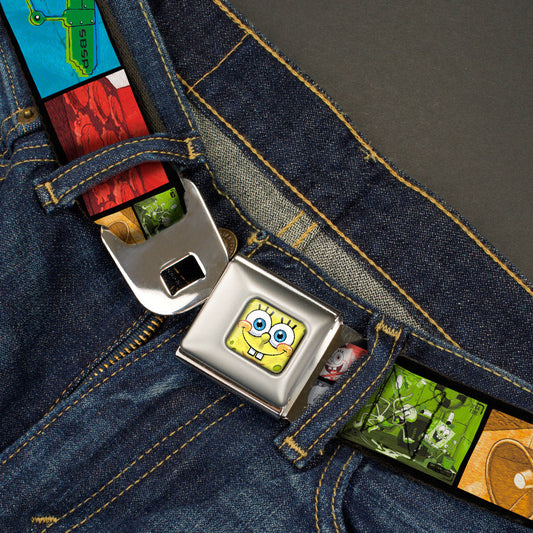 Sponge Bob 3-D Face CLOSE-UP Full Color Seatbelt Belt - Krusty Krab's Cam Scene Blocks Webbing - MEGA POP COMICS 