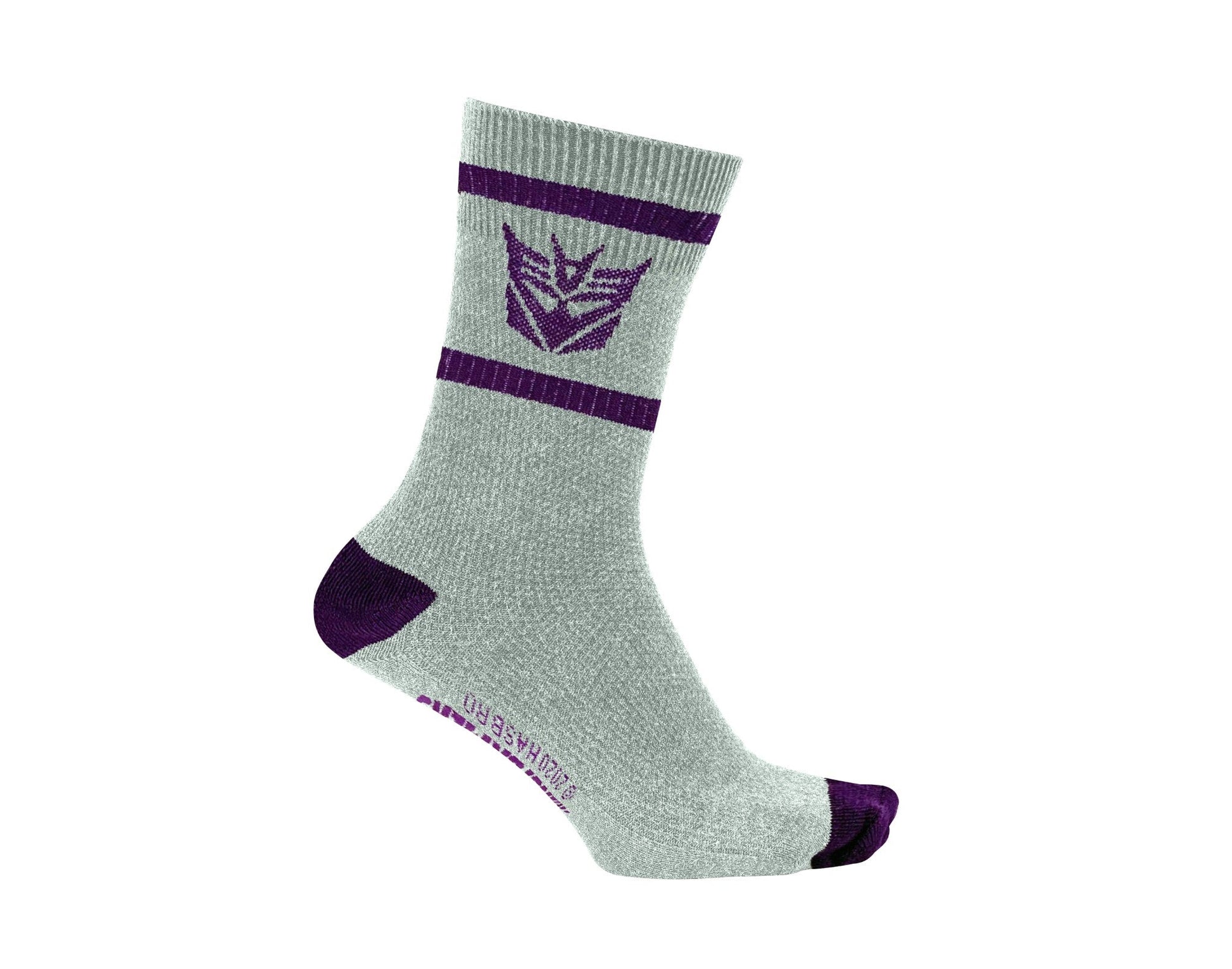 Hasbro Transformers Decepticons Symbol Grey and Purple Crew Socks - MEGA POP COMICS 