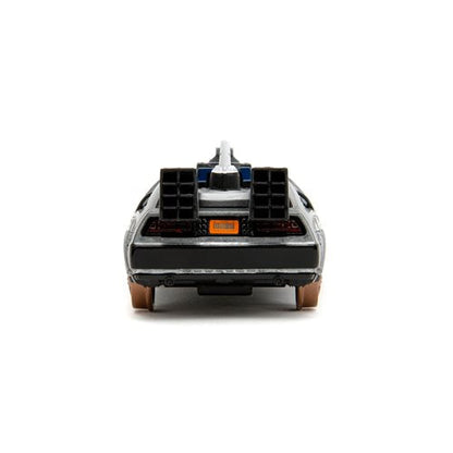 Back to the Future Part III die-cast 1:32 scale "Hollywood Rides" DeLorean Time Machine (railroad) - MEGA POP COMICS 