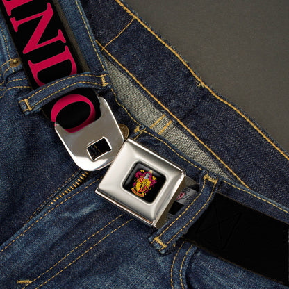 Gryffindor Crest Full Color Seatbelt Belt - Harry Potter GRYFFINDOR & Crest Black/Red Webbing - MEGA POP COMICS 