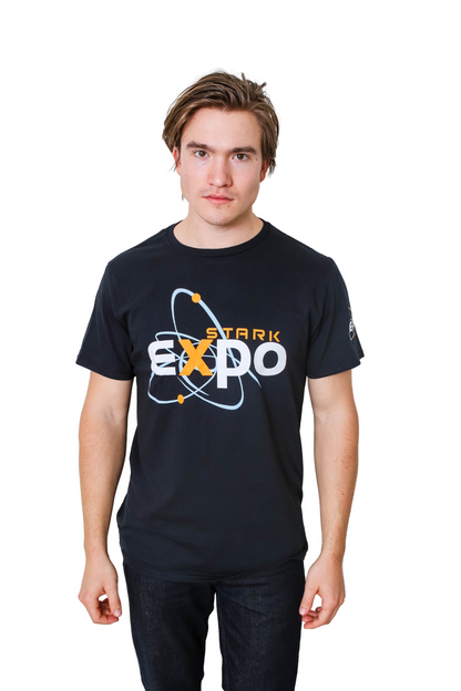 Iron Man Stark Expo Logo Marvel Adult T Shirt - MEGA POP COMICS 