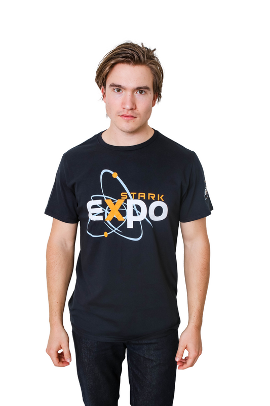 Iron Man Stark Expo Logo Marvel Adult T Shirt - MEGA POP COMICS 