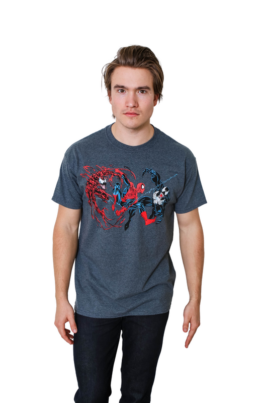 Spider-Man Vs The Symbiotes Marvel Comics Adult T Shirt - MEGA POP COMICS 