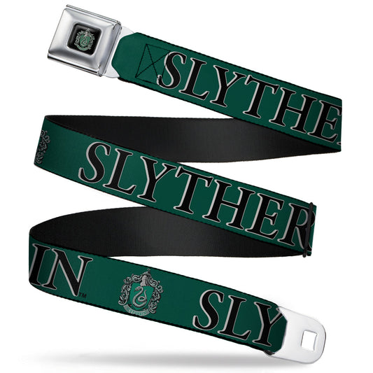 Slytherin Crest Full Color Seatbelt Belt - Harry Potter SLYTHERIN & Crest Green/Black Webbing - MEGA POP COMICS 