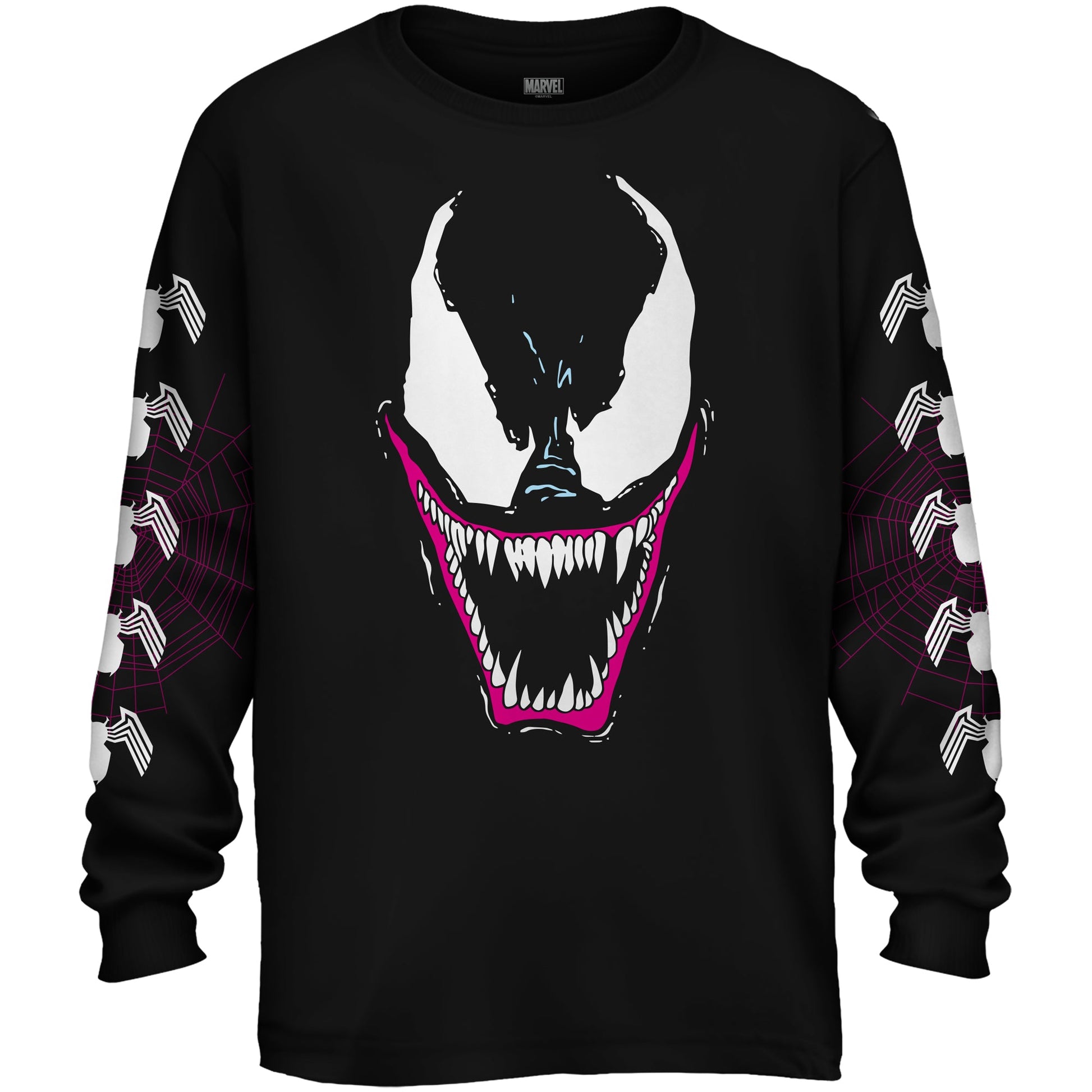 Venom Grin Marvel Comics Adult Long Sleeve T Shirt - MEGA POP COMICS 