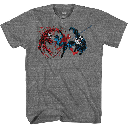Spider-Man Vs The Symbiotes Marvel Comics Adult T Shirt - MEGA POP COMICS 
