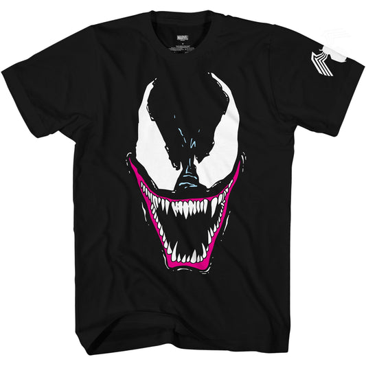 Venom Grin Marvel Comics Officially Licensed Adult T Shirt - MEGA POP COMICS 
