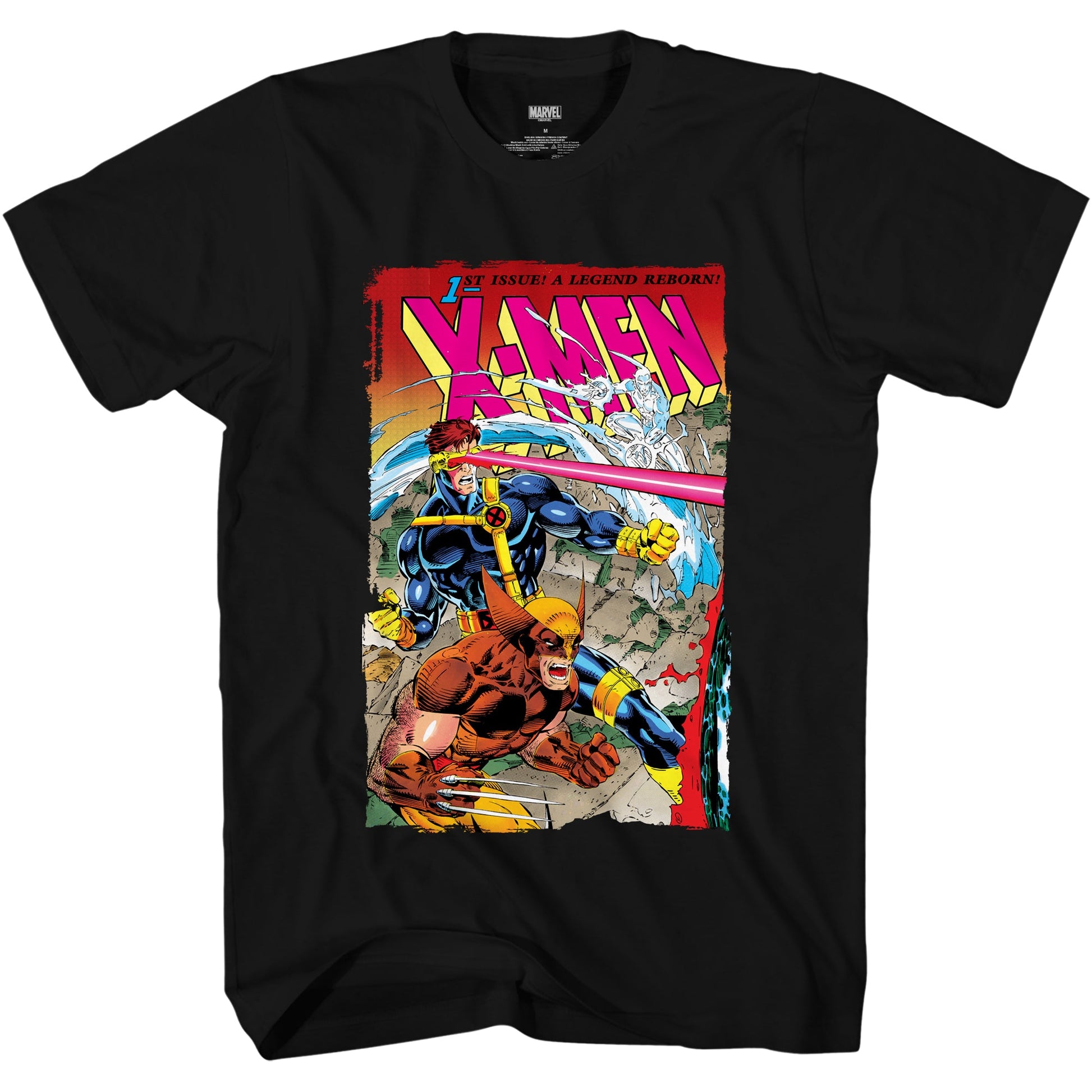 Marvel Comics X-Men 1st Issue Wolverine, Cyclops, and Ice Man Adult T-Shirt - MEGA POP COMICS 
