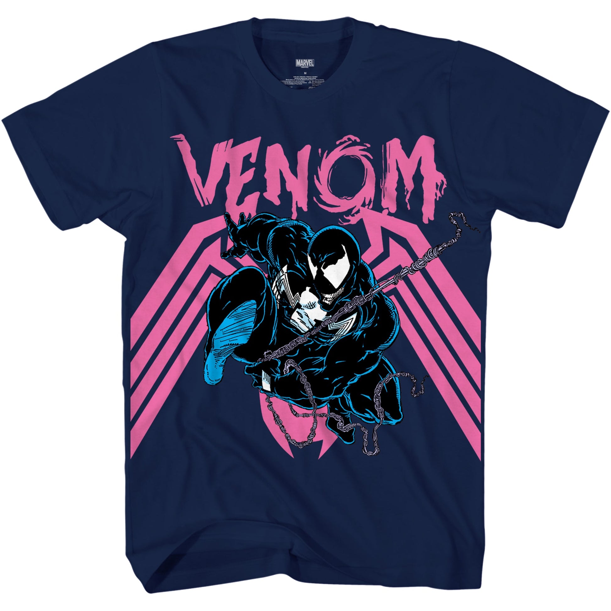 Spider-Man Vibrant Venom Marvel Comics Adult T-Shirt - MEGA POP COMICS 