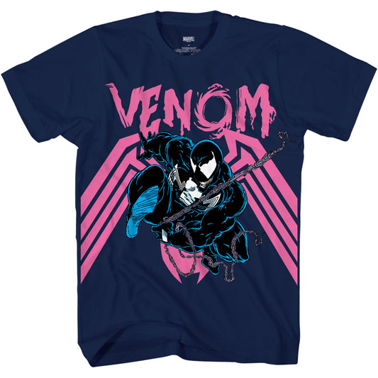 Spider-Man Vibrant Venom Marvel Comics Adult T-Shirt - MEGA POP COMICS 