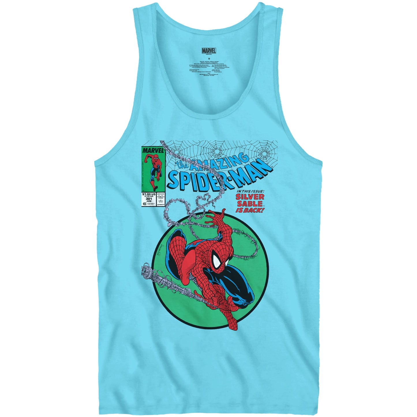 Spider-Man 90's Circle Marvel Comics Adult Tank Top - MEGA POP COMICS 