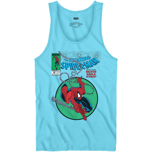 Spider-Man 90's Circle Marvel Comics Adult Tank Top - MEGA POP COMICS 