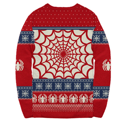 Marvel Spider-Man Symbol Offcially Licesned Adult Holiday Ugly Christmas Sweater - MEGA POP COMICS 
