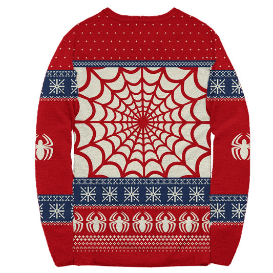 Marvel Spider-Man Symbol Offcially Licesned Adult Holiday Ugly Christmas Sweater - MEGA POP COMICS 